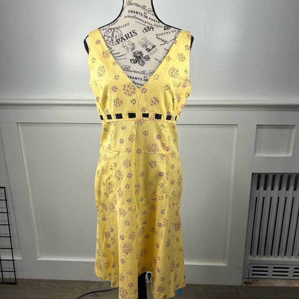 Tocca Yellow Floral Backless Dress